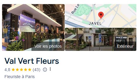 Val Vert Fleurs - Avis Google 